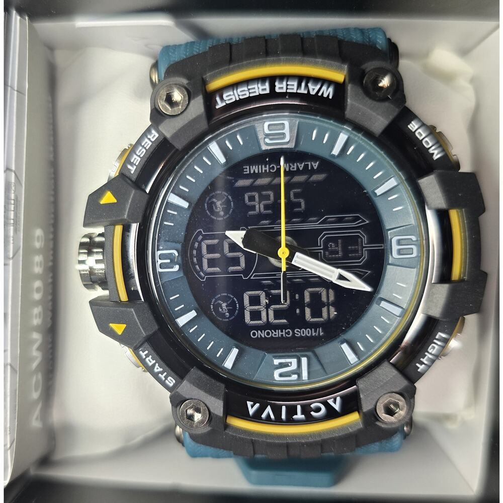 Activa X Invicta Digital Men's Watch - 58mm, Teal, Blue (ACW8089-004) #131 - Picture 2 of 5